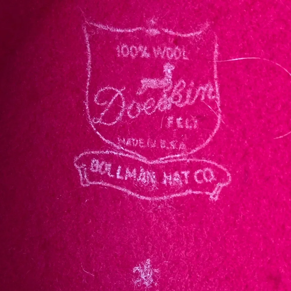 Bollman Red Hat Society Wool Felt‎ Women Purple Flower Satin Bow Derby USA Made